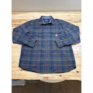Carhartt 105437 Men's Rugged Flex Relaxed Fit Long Sleeve Plaid Shirt Size XL